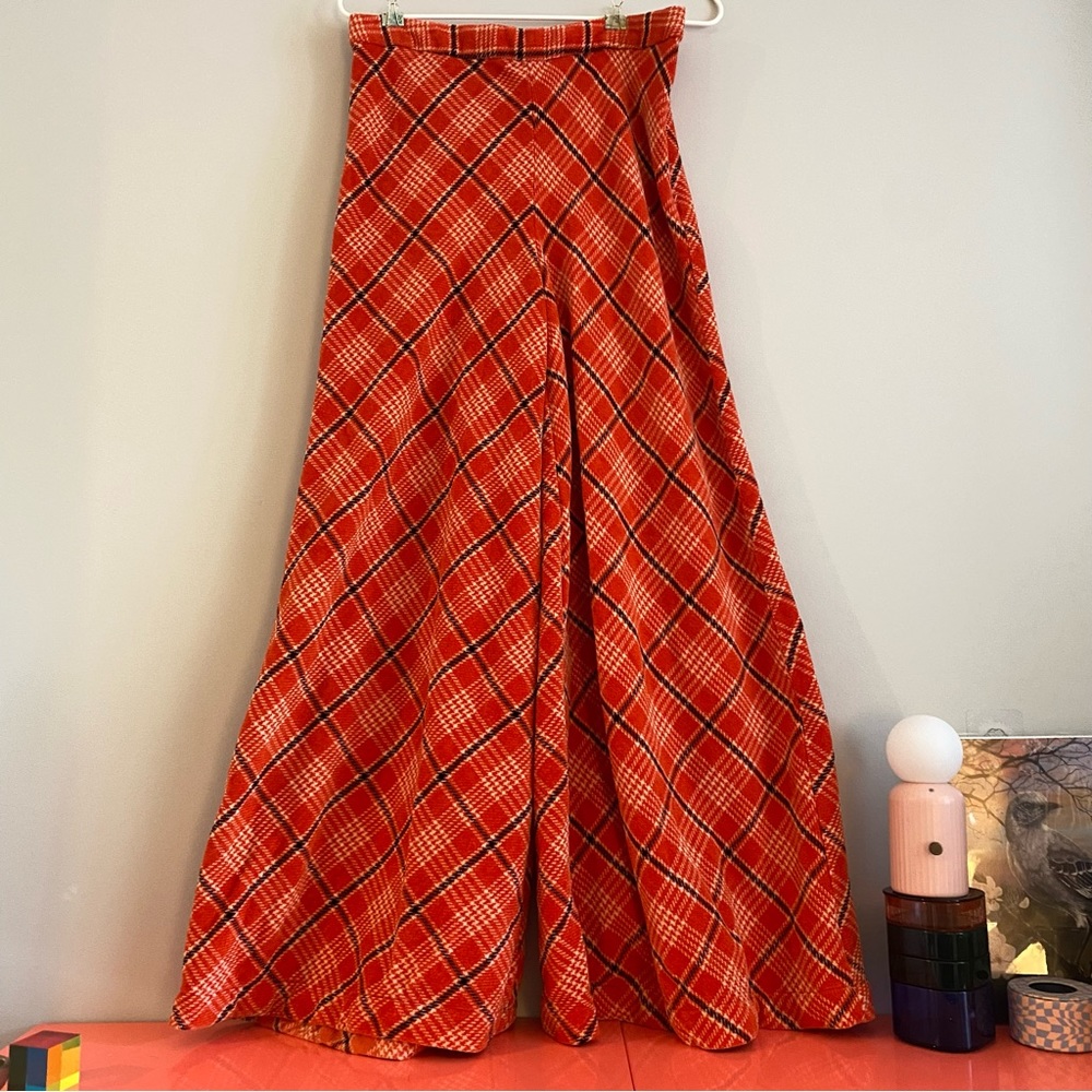 Free People Plaid Wide Leg (Large)